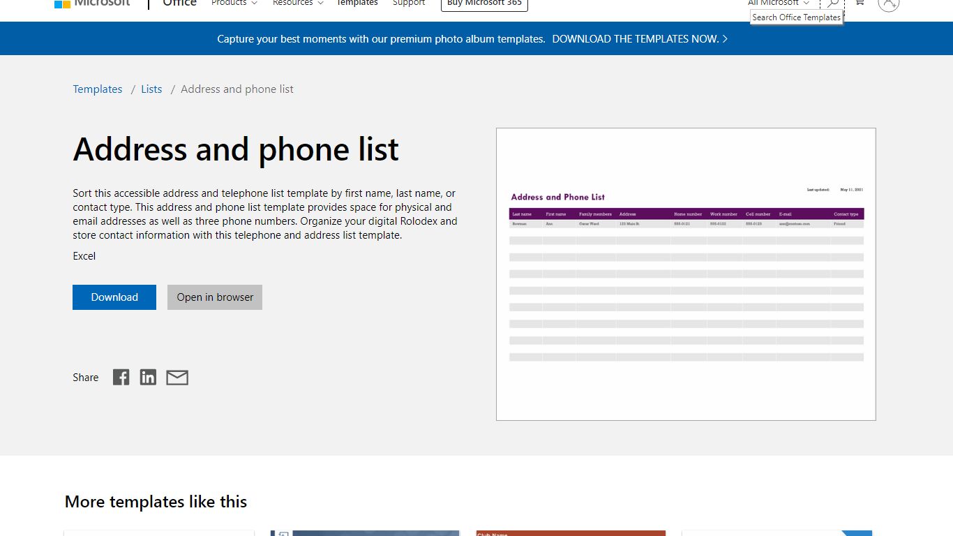 Address and phone list - templates.office.com